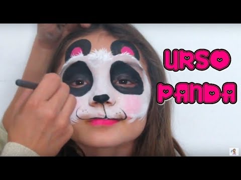 Urso Panda -Pintura Facial Infantil-Tutorial de maquiagem artística