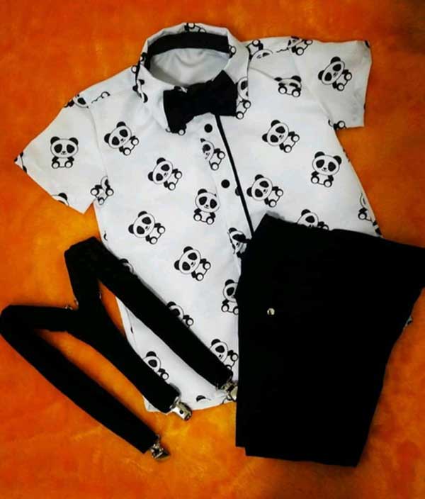 Fotos de Conjuntinho para menino e menina do ursinho panda 